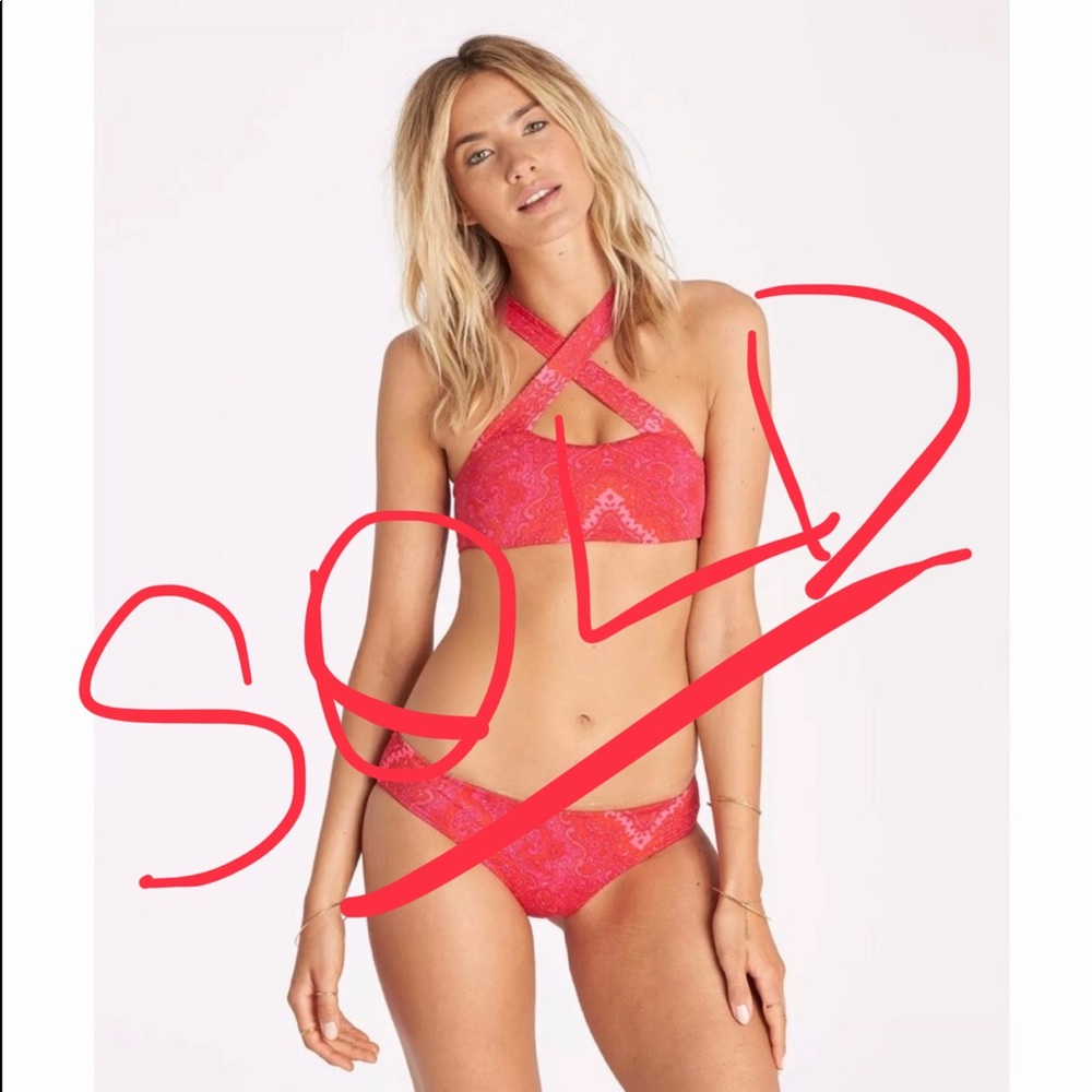 BILLABONG Pink Paisley Bikini top NEW small